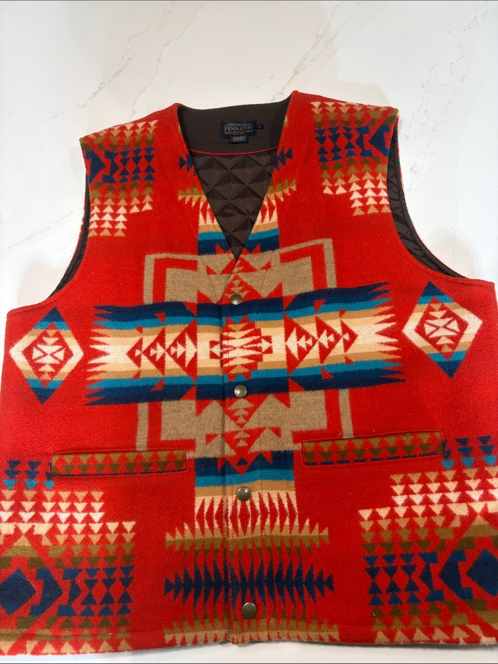 Pendleton Wool quilted vest XL